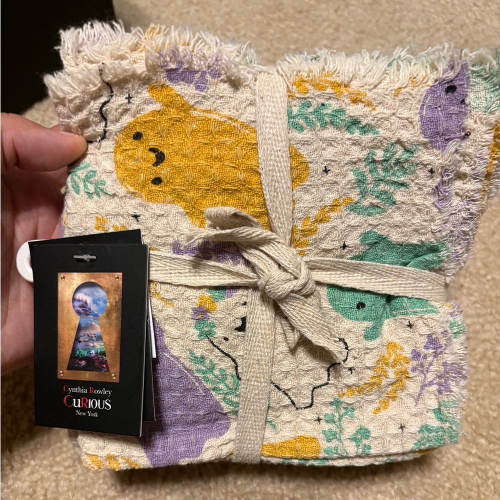 Cynthia Rowley Curious Collection Pastel ghosts 6 pk Dish Cloths 12”x12”